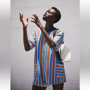 NWT FP Movement by Free People Striped Jumpsuit in Blue and Orange
